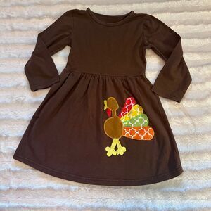 Girl’s Embroidered Thanksgiving / Holiday Turkey Tunic/ Skater Dress Size 4/5